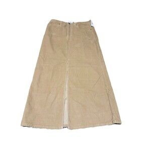 Women’s Old Navy Outlet Tan Corduroy Stretch Maxi Skirt With Front Slit Size 10